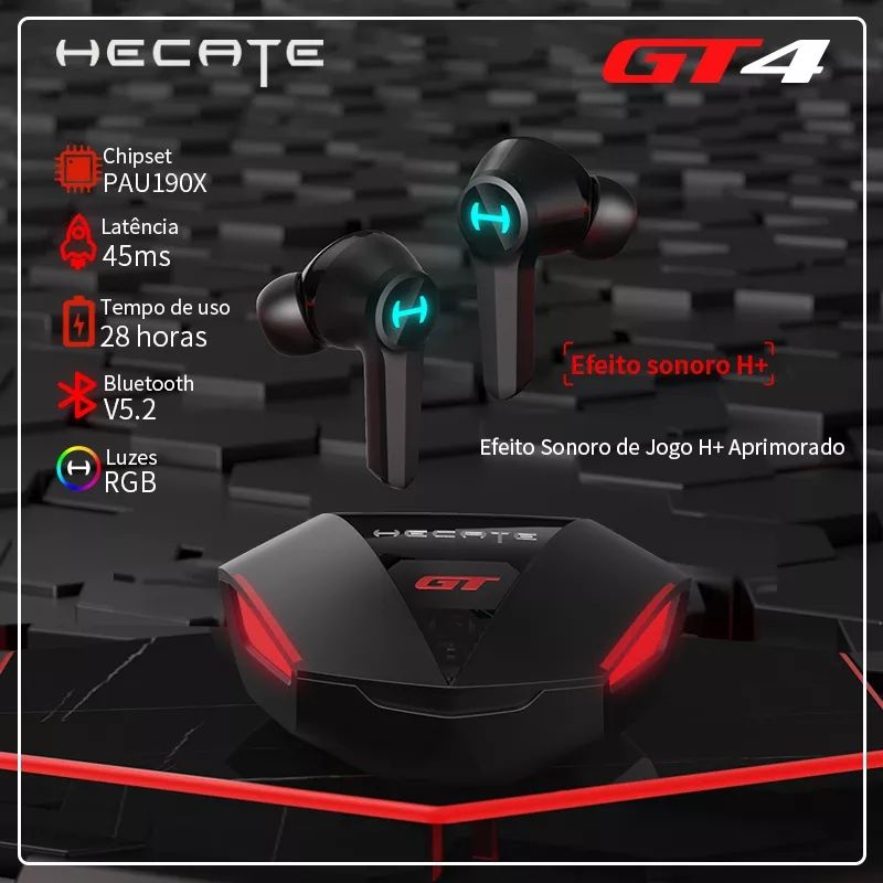 Fone gamer TWS GT4 Hecate Edifier bluetooth 5.2