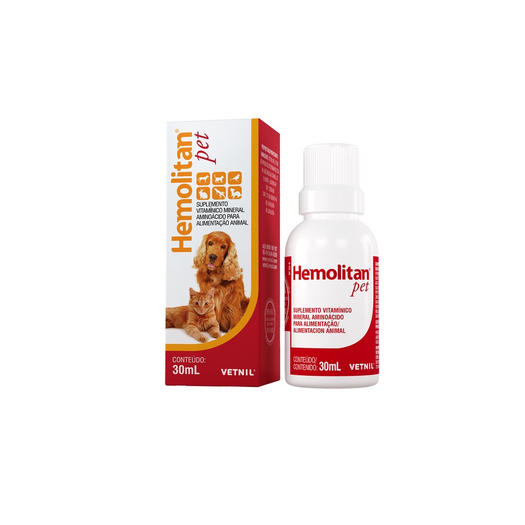 Suplemento Hemolitan Pet 30ml Vetnil em Oferta na Shopee