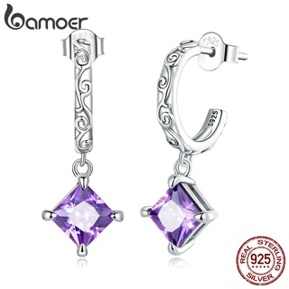Bamoer 1 Par Brincos 925 Prata Com Zircônio natural Jóias Da Moda Para Mulheres