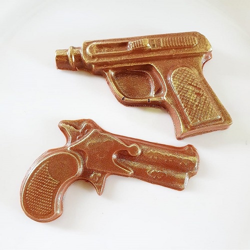 2 Formas De Acetato Confeitaria Revólver De Brinquedo Garrucha