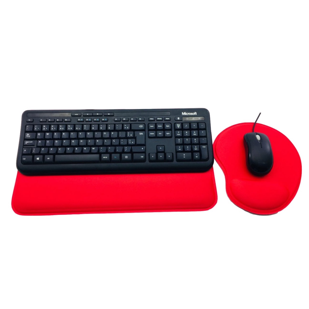 Kit Mouse Pad E Key Pad Ergonômico Apoio Teclado vermelho Shopee Brasil
