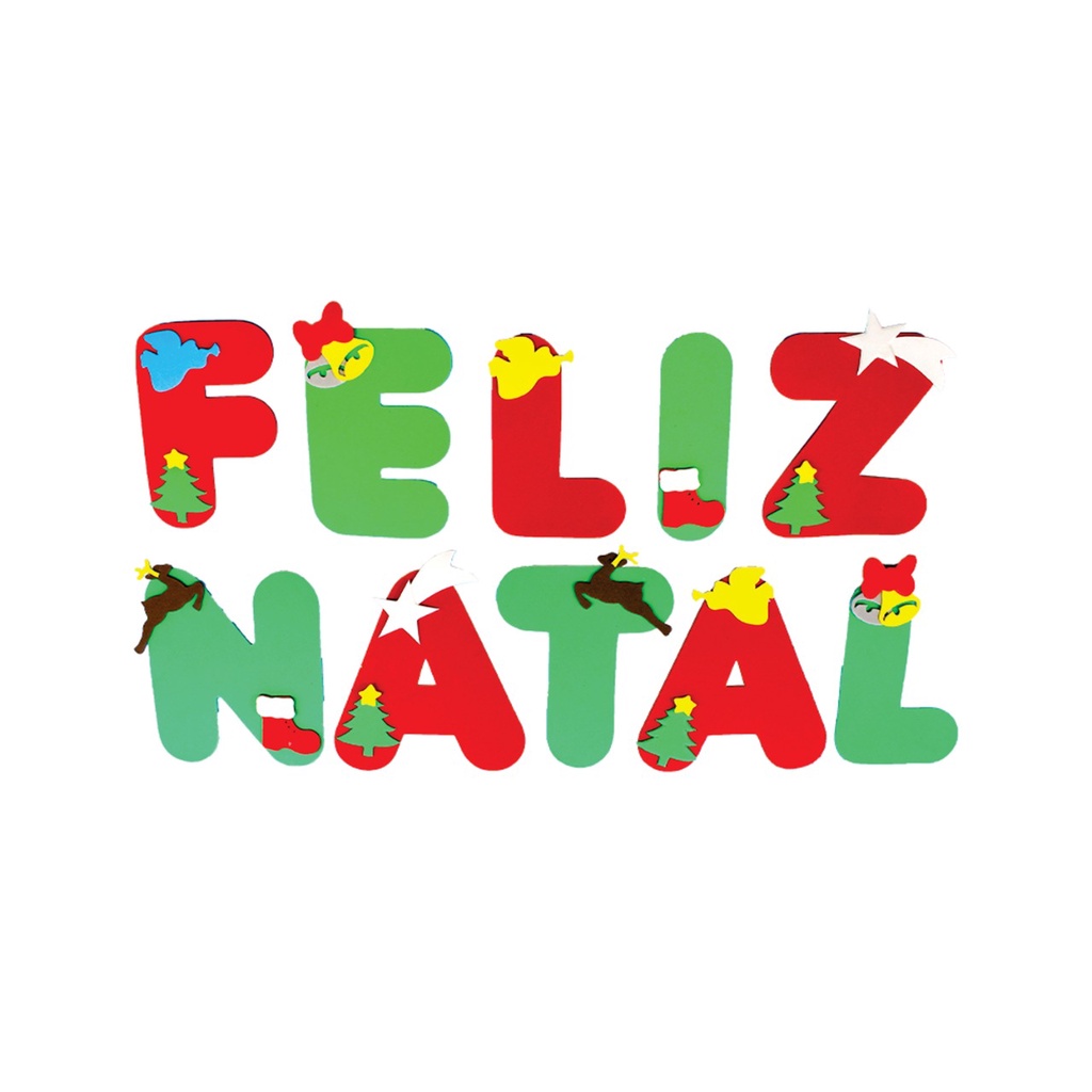 Faixa Feliz Natal Eva Verde com Detalhes Coloridos (cod- 206042) | Shopee  Brasil