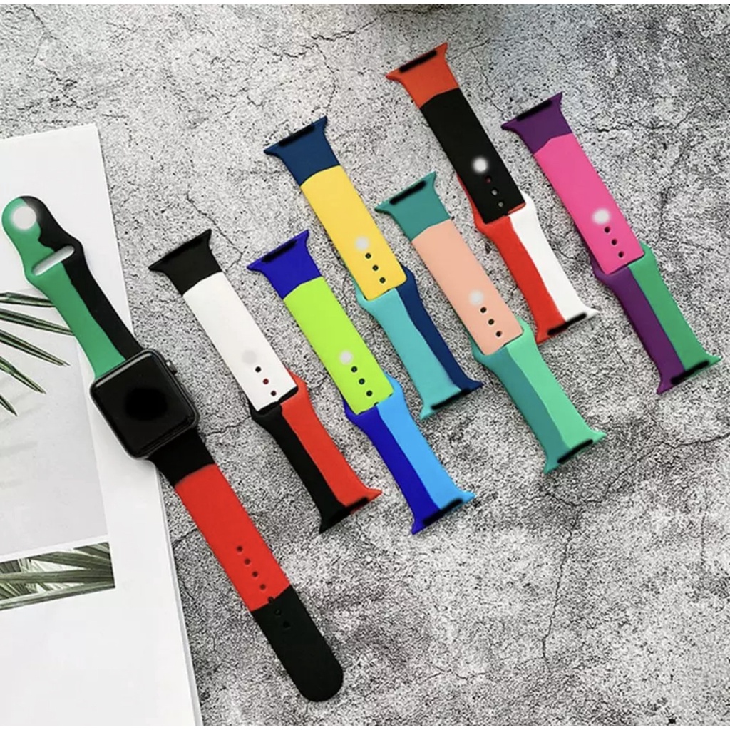 Pulseira Sport Silicone Para Smartwatch 38mm 40mm 41mm 42mm 44mm 45mm Cores