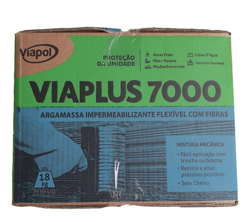 Viaplus 7000 Fibras Impermeabilizante Flexível Caixa 18 Kg