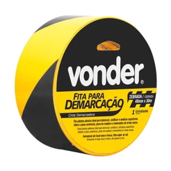 Fita Adesiva para Demarcação Zebrada 48 mm x 30 m Vonder