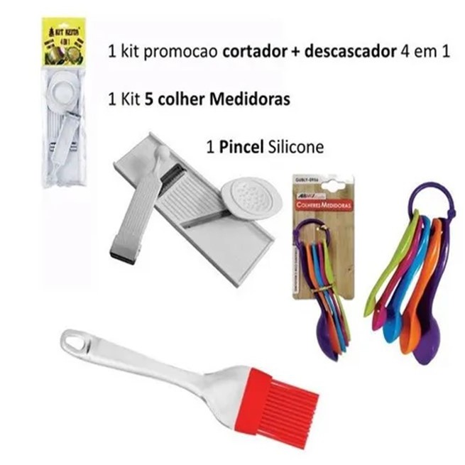 1 Cortador Boleador Legume +1 Colher Medidora 5peças