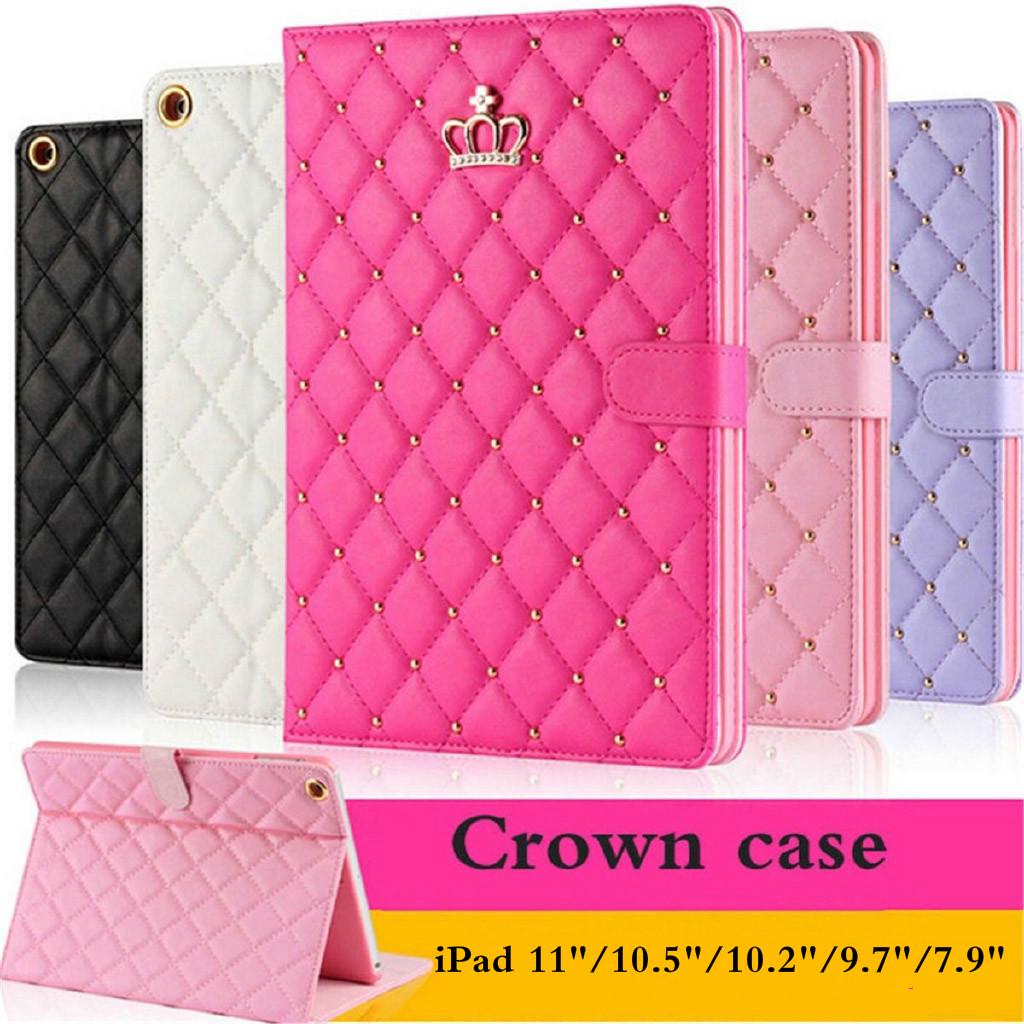 Capa De Couro Pu Anti-Impacto Coroa Para Apple Ipad 10.2 2020 8th 7th 10.2 Air 3 2 1 Pro 10.5 9.7 2018 Mini 5 4