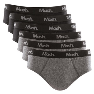 Pacote Com 6 Cuecas Mash Slip de Algodao Masculina Original e NF