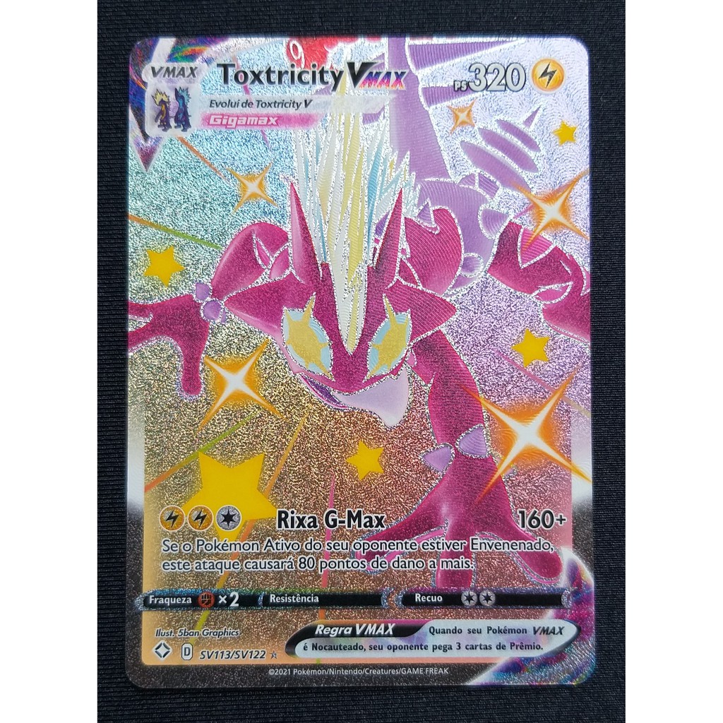 Carta Pokemon Toxtricity Vmax Shiny Full Art Sv113 Sv122 Espada E Escudo Destinos Brilhantes Shopee Brasil