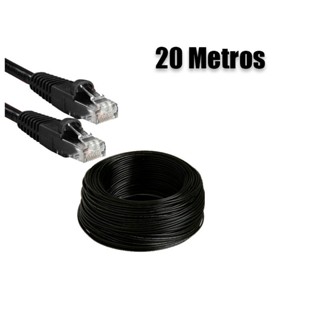 Cabo de Rede Internet 20 Metros RJ45 Crimpado Preto em Oferta na Shopee