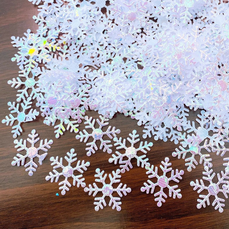 200 Pçs/Lote 3CM Flocos De Neve De Natal Confetes Artificial Enfeites De Árvore Decorações Para Festa Em Casa Decoração
