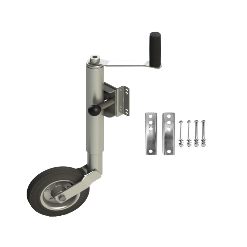 Pedestal Pé Apoio Roda Louca Maluca Suporte Escamoteável Parafuso Fixador Carretinha Reboque Trailer