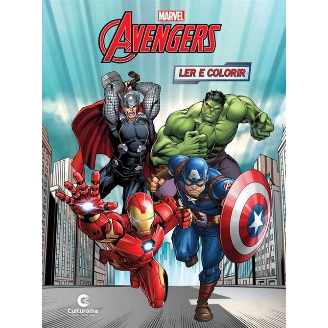Livro Revista Ler e Colorir Marvel - Vingadores Avengers