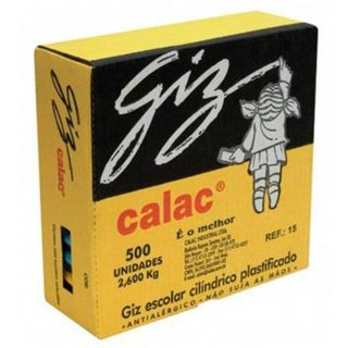 Giz Escolar Plastificado Cores Calac - Caixa com 500 Unidades | Shopee ...