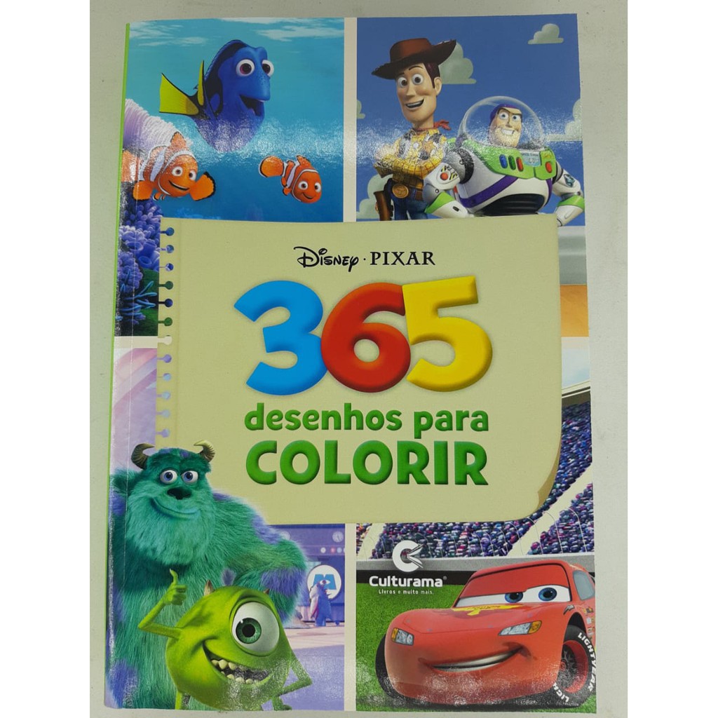 Livro Para Colorir 365 Desenhos Disney Pixar Infantil