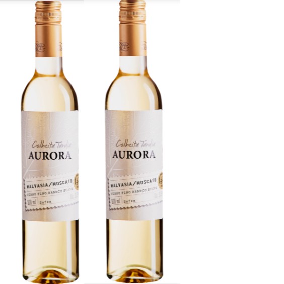 Kit Vinho Aurora Colheita tardia suave 500ml 2 unidades