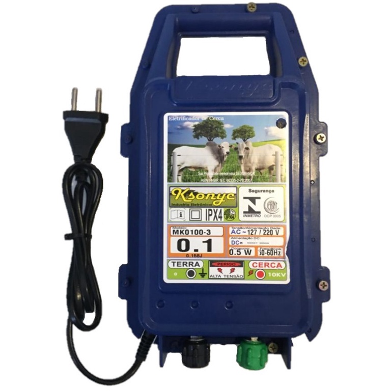 01 Eletrificador Pet + 100 Isolador + 100m Fio Eletro + Brinde 01 Placa De Advertencia