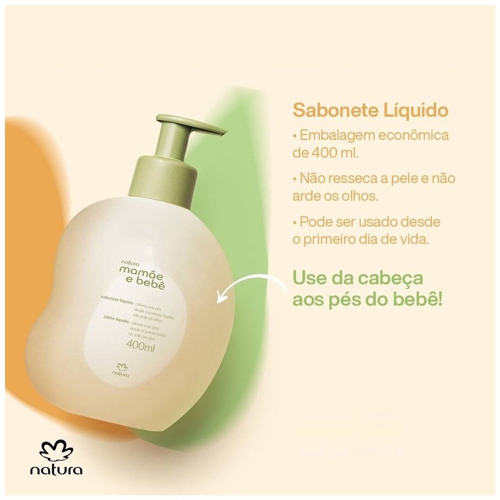 Sabonete Liquido Natura Mamae Bebe 400 Ml Shopee Brasil