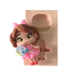 Molde de Silicone Menina Aplique para Laços - Biscuit, Resina, Pastas e etc... (P 124)