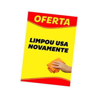 Cartaz de OFERTA Plastificado - REUTILIZÁVEL - Pode Apagar em Oferta na Shopee