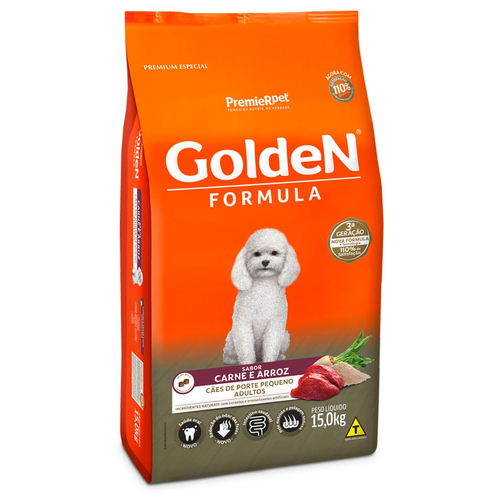 Ração Golden Formula Cães Adultos Raças Pequenas Mini Bits Carne e Arroz 15 kg em Oferta na Shopee