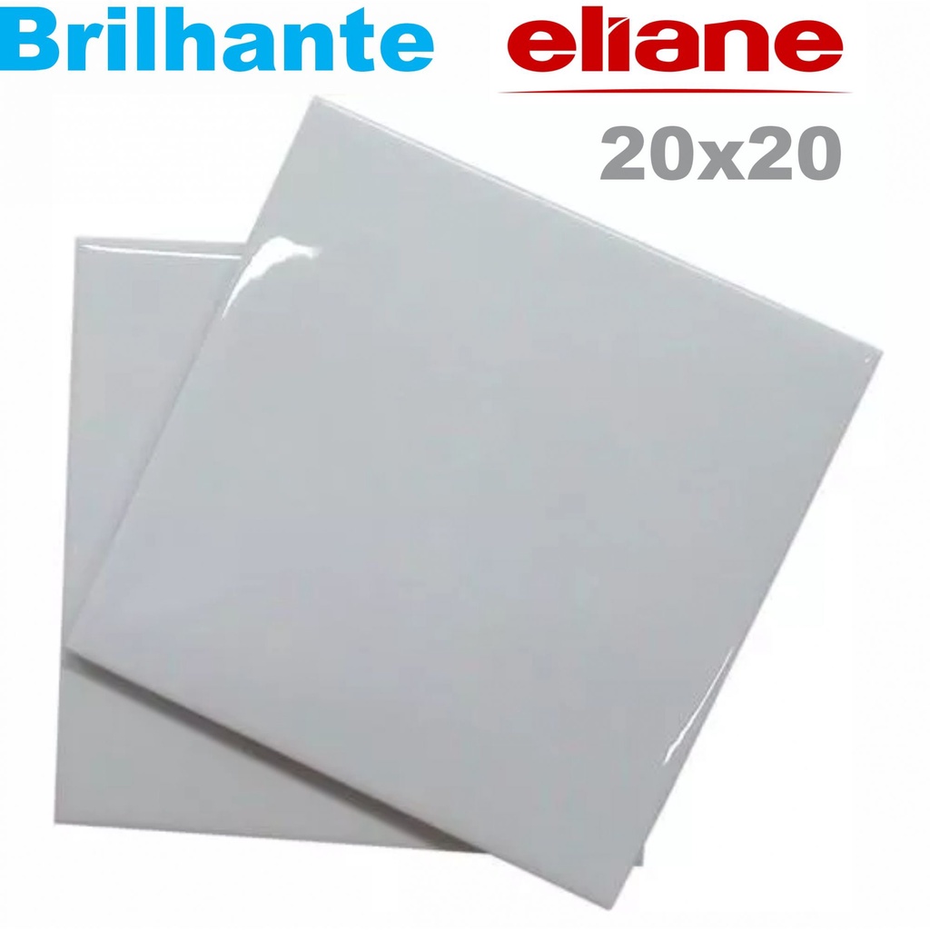 6 Azulejos 20x20cm de Cerâmica Branco Eliane Brilho para Sublimação | Resinado para Sublimação