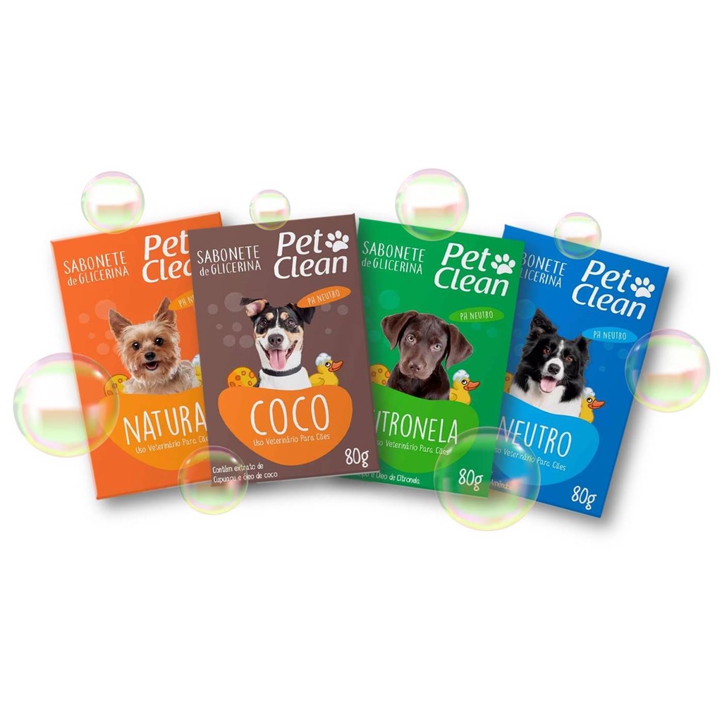 Sabonete De Glicerina Pet Clean Para Pet Cães Cachorros e Gatos