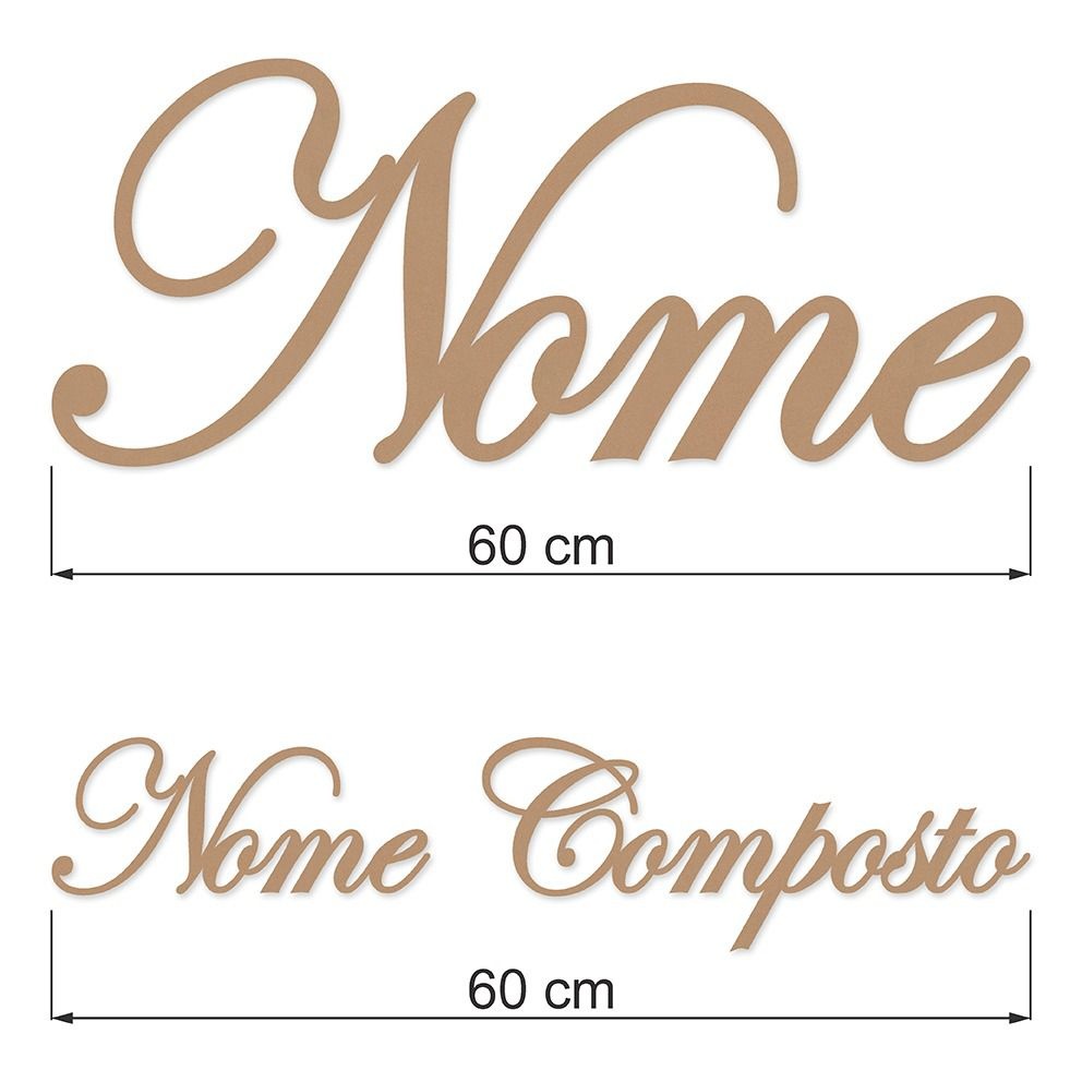 Nome Personalizado Em Mdf De 60 Cm Mdf Decoração Festa 6mm em Oferta na Shopee