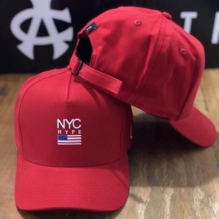 Boné bandeirinha NYC Hype New York City fita, strapback, vermelho