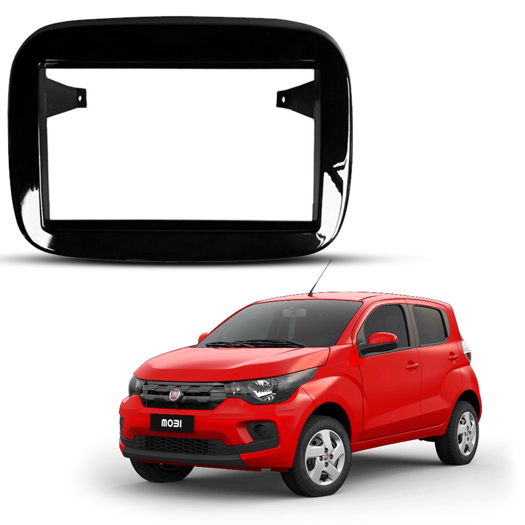 Moldura 2 Din - Mobi 2016, 2017, 2018 e 2019 - Black Piano em Oferta na Shopee