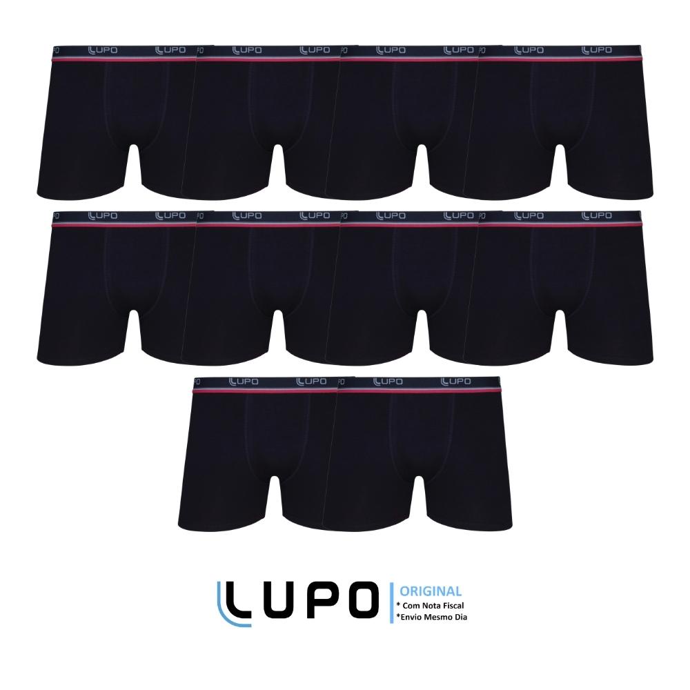 Kit De 10 Cuecas Originais Lupo Boxer Box Básica Em Algodão Cotton Com Elastano