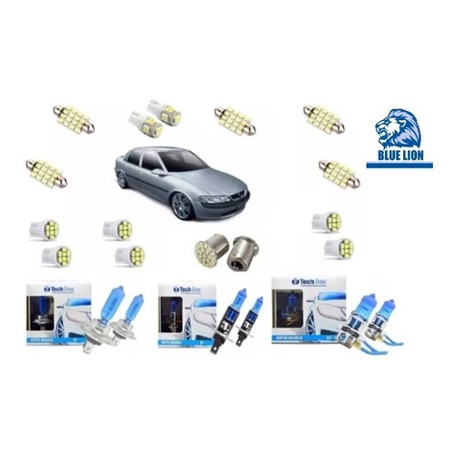 Vectra 97 A 04 Farol Kit Lampada Super Branca + Led  Techone