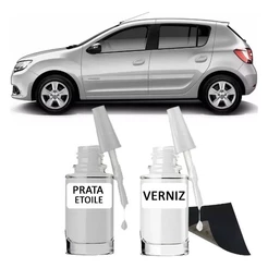 Tinta Tira Risco Automotivo Renault Sandero Cor Prata Etoile