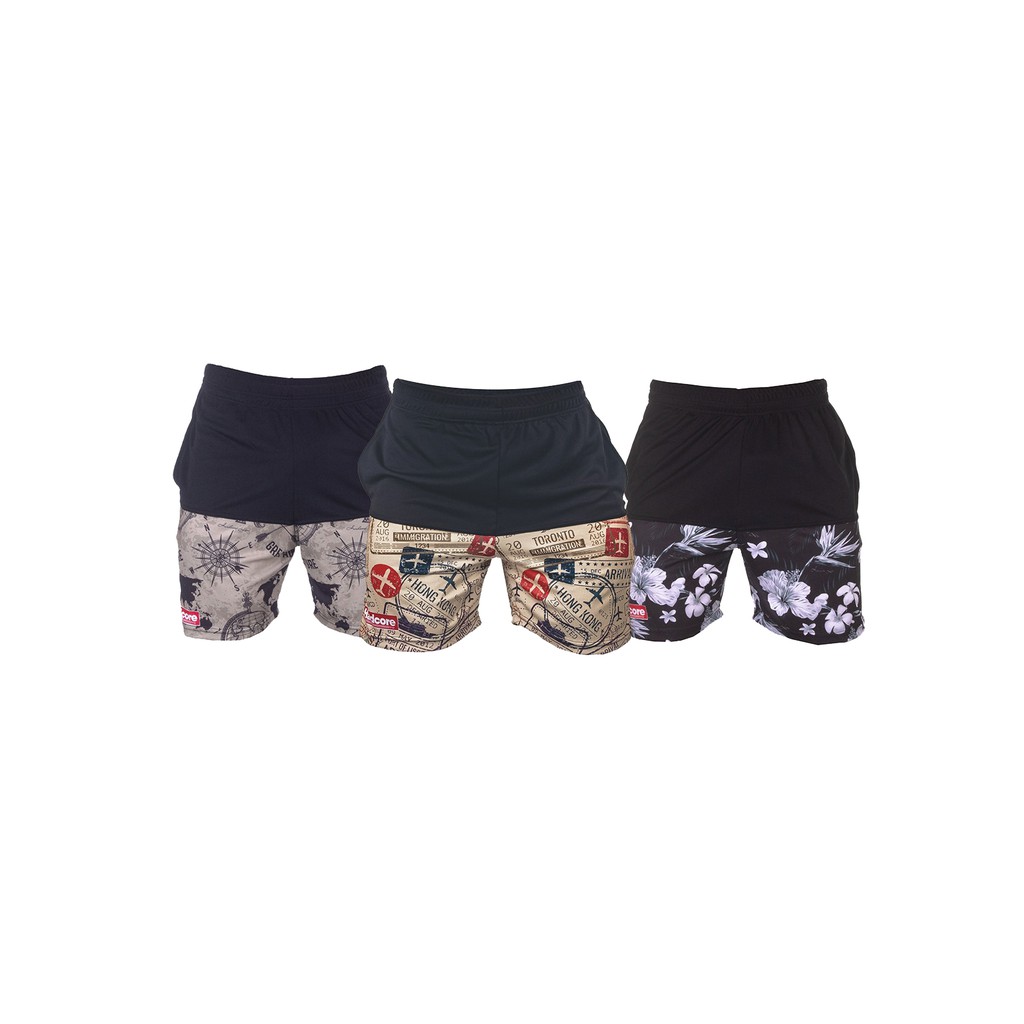 Kit com 3 Shorts Masculinos Fit Estampados - Bombey