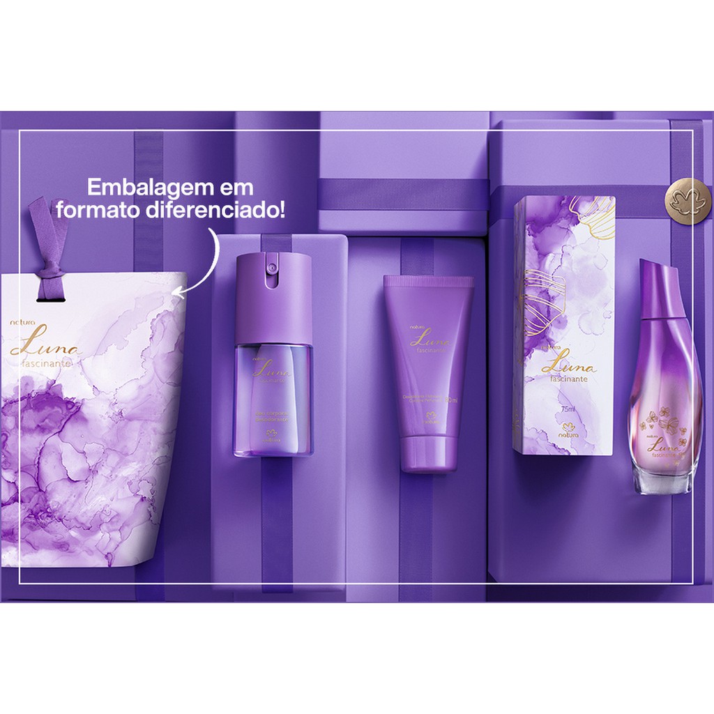 Kit Natura Presente Luna Fascinante: Perfume Feminino + Hidratante Corporal  + Deo | Shopee Brasil