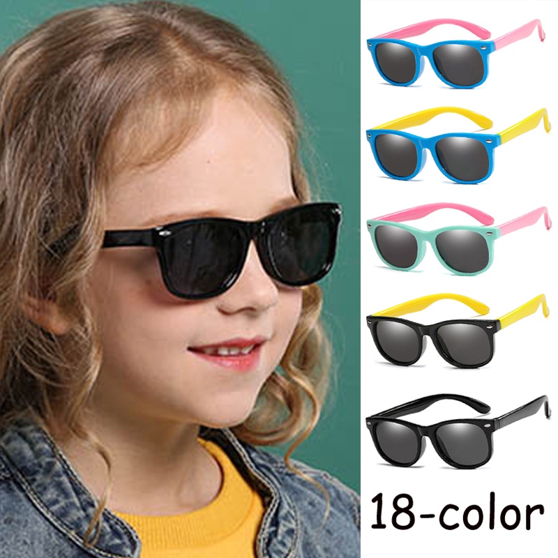 Óculos de sol infantil de silicone flexível polarizado