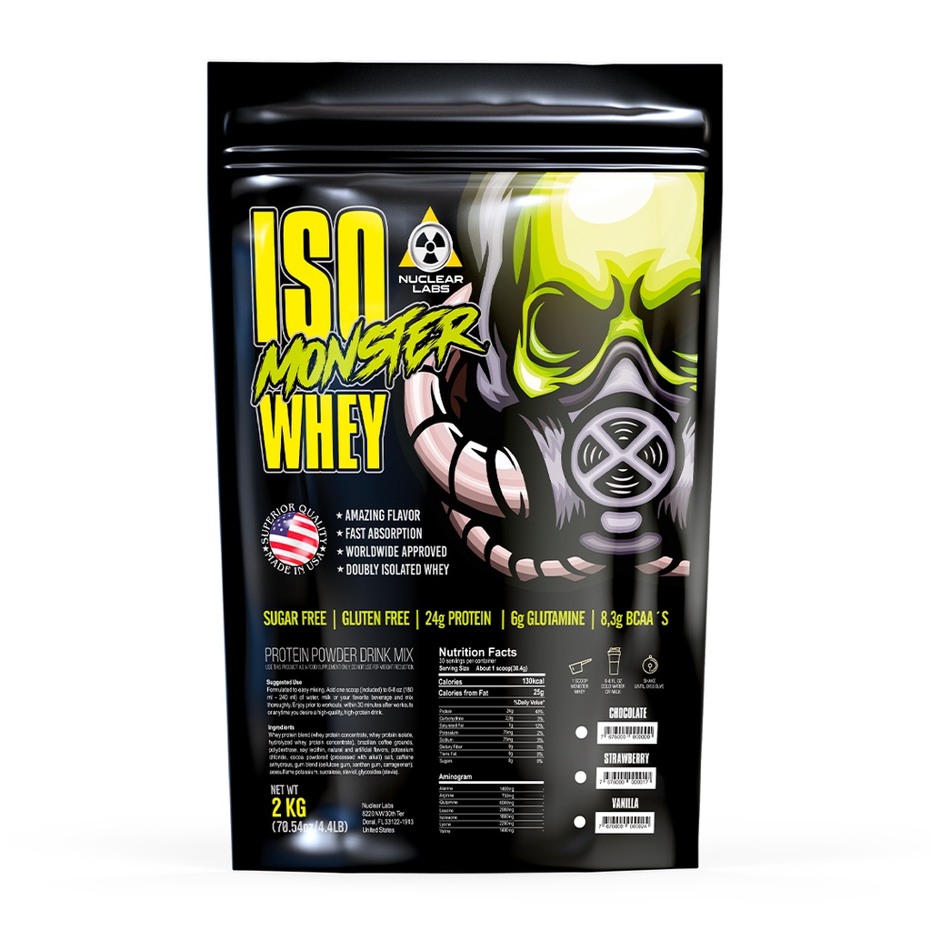 Iso Monster Whey Isolado Importado 4lbs (2 Kilos) Nuclear Labs Inc. em Oferta na Shopee