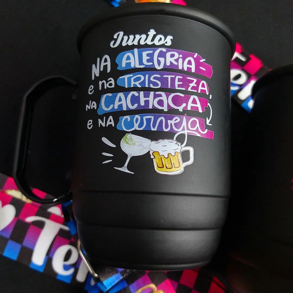 KIT 5 Canecas 800ml personalizadas C/ tirante - Caneca 850ml personalizada com tirante / Caneca de alumínio 850ml com tirante