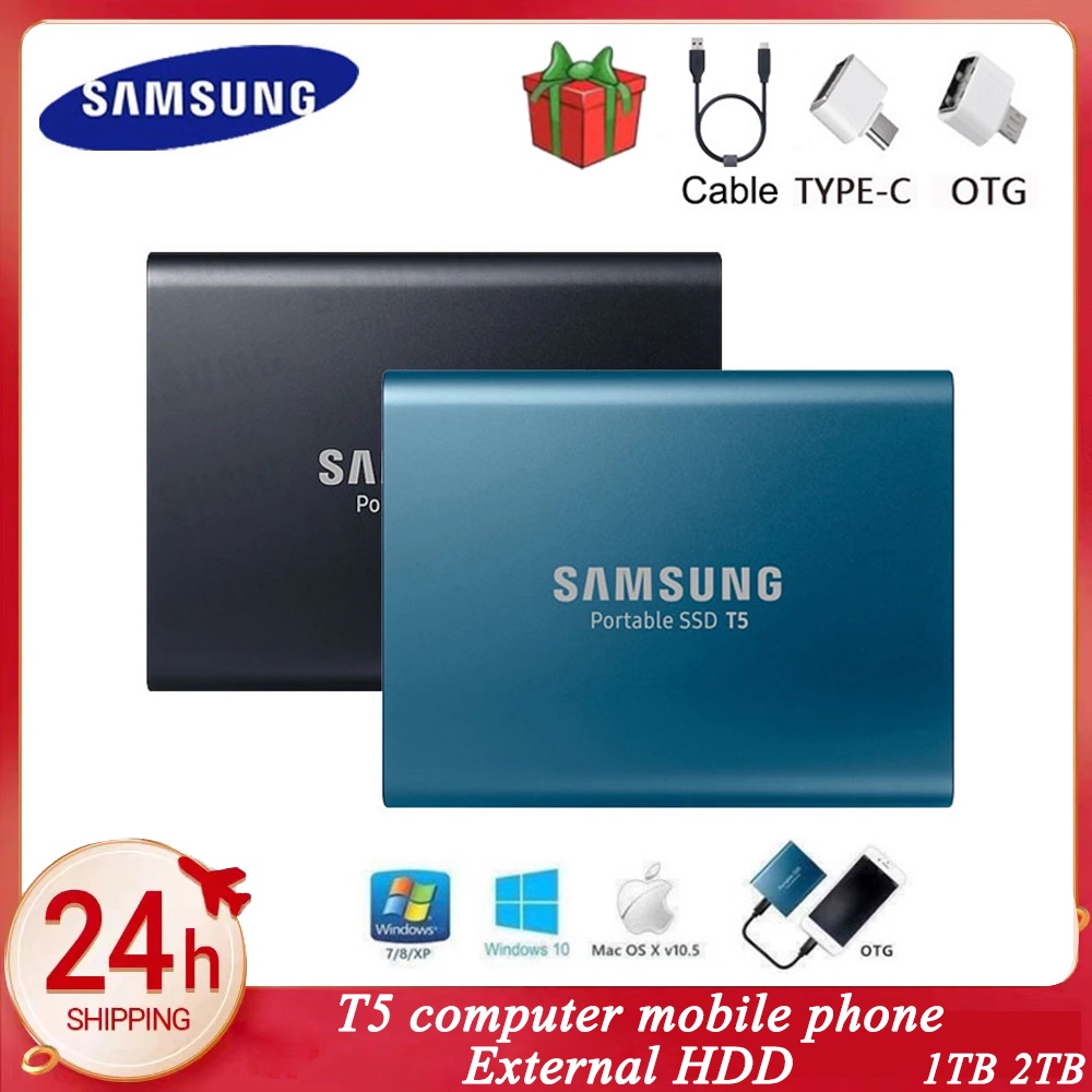 SAMSUNG SSD Externo T5 2TB Solid State Drive Hd Hard Portátil 1tb Apropriado Para O Desktop