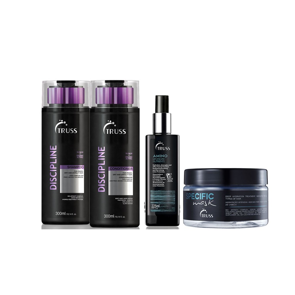 Truss Discipline Shampoo e Condicionador e Amino e Máscara Specific