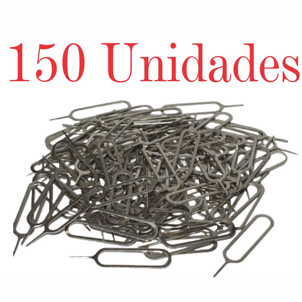 Kit 150 - Chave Clip Removedor Chip Sim - Chave Chavinha Agulha - Abrir Bandeja Celular