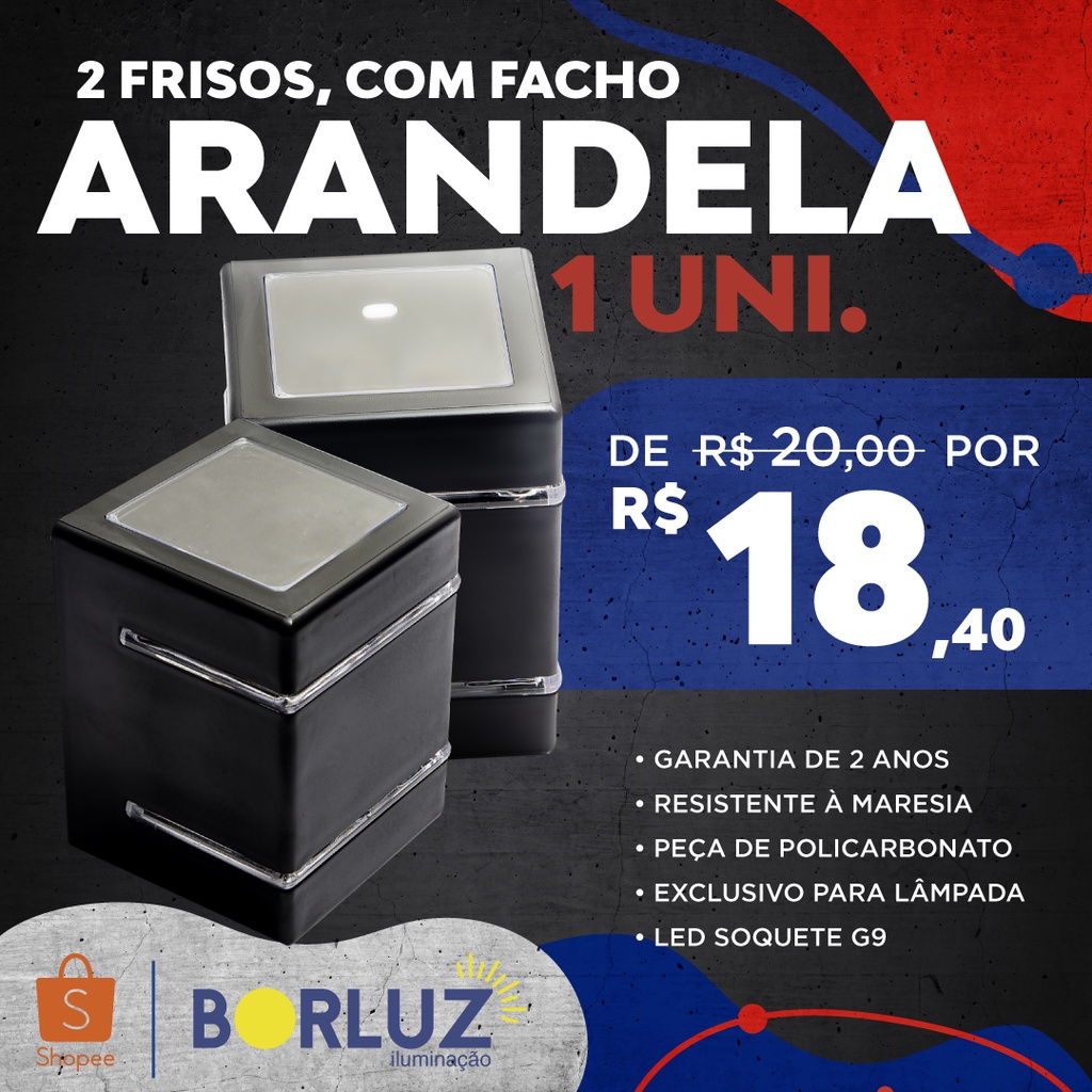 Luminária Arandela 2 Frisos 2 Focos Lâmpada Led Externa Interna Parede Muro Bivolt