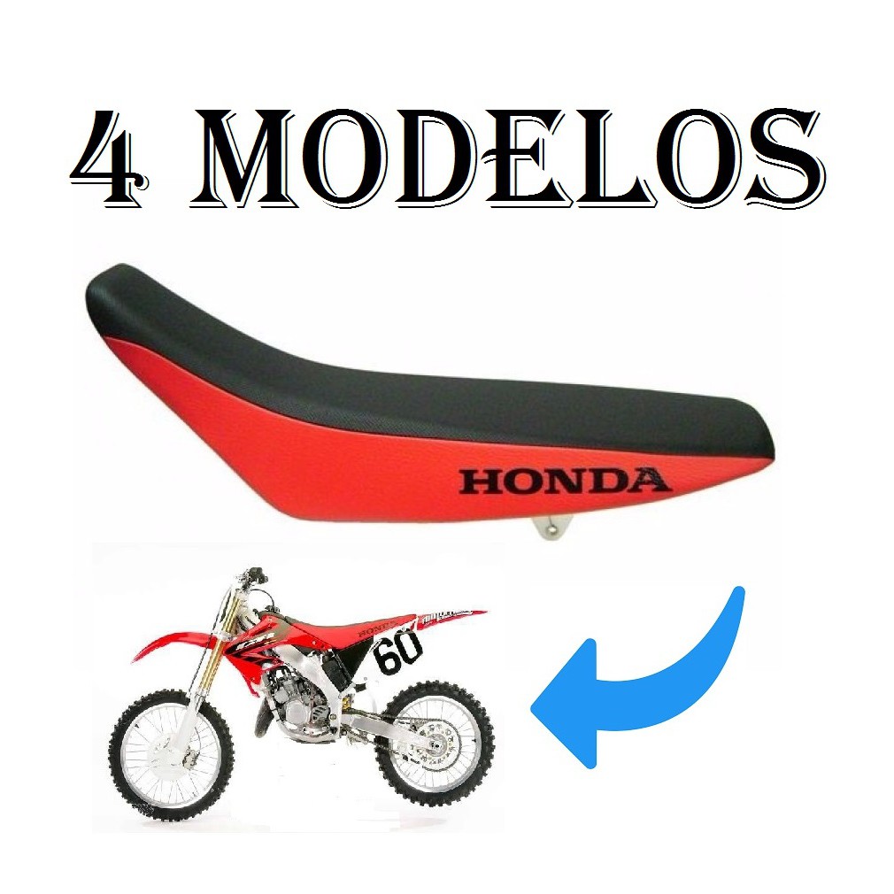 Capa do Banco Honda Cr 125 / Cr 250 - No Modelo Original Com Escrita - Preta / Vermelha / Carbono / Antiderrapante