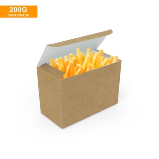 Caixa Para Batata Frita Delivery Kraft- 50 Unidades