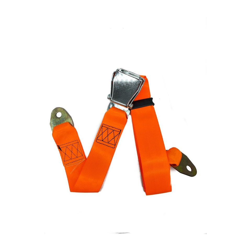 Cinto de segurança estilo avião fivela afunilada laranja fluorescente