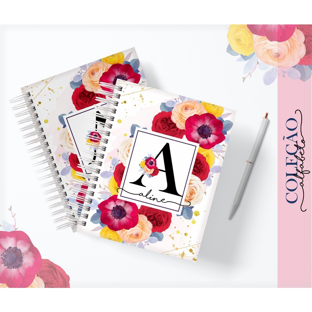 Agenda Permanente Coleção Alfabeto Personalizada | Shopee Brasil