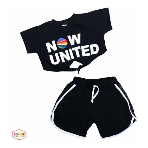 Conjunto Moletom Now United Cropped + Short