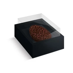 Caixa Ovo de Colher com Moldura Páscoa Preto 250g - 10 un.
