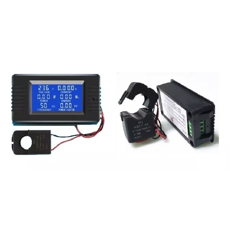 Watimetro Voltimetro Medidor De Consumo até 100a CA 110/220v  Medidor de Frequência, Fator de Potencia, Medidor de Consumo
