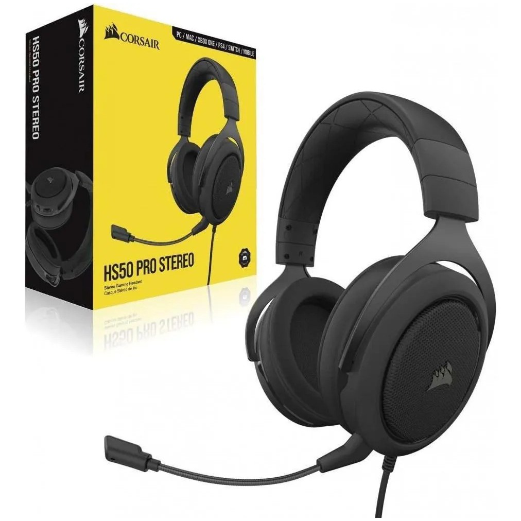 Headset Gamer Corsair Hs50 Pro Stereo, P2, 50mm Pc,ps4 Nf-e